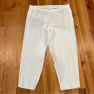 J Jill Linen Stretch Pants Extra Large White Mid Rise Pull On Elastic Waist